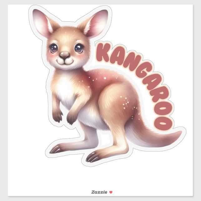 Sticker Bébé souriant Kangaroo - Pépinière (Feuille)