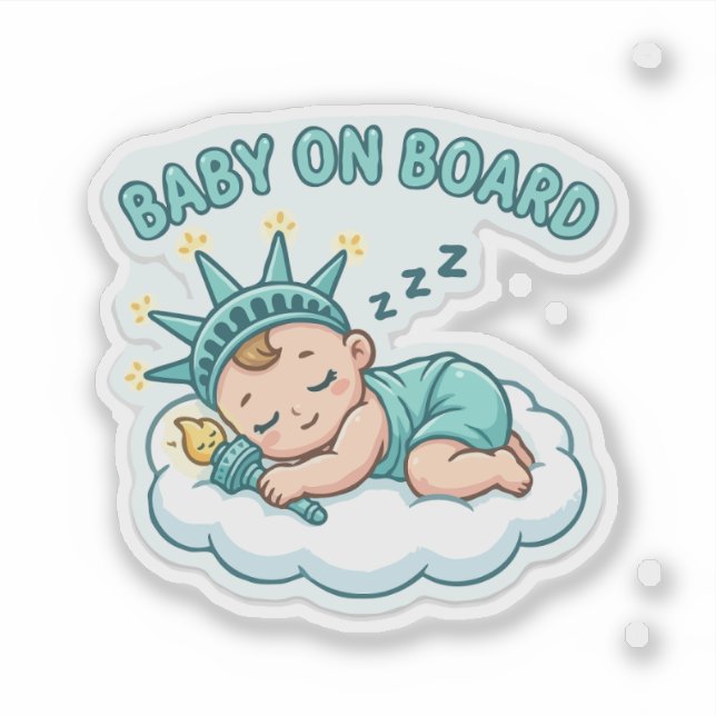 Sticker Bébé Statue de la Liberté endormi (Devant)