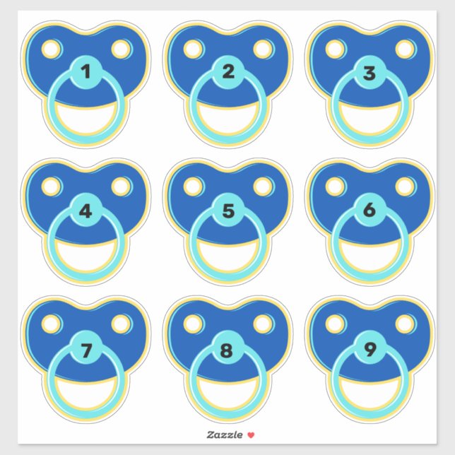 Sticker Bébé veut Binky | Fun Baby shower Game Pacifier (Feuille)