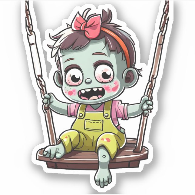 Sticker Bébé Zombie balançant (Devant)
