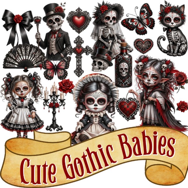 Sticker Bébés Gothiques Mignons  2 (Créateur téléchargé)