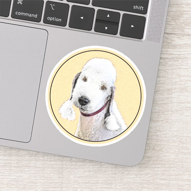 Sticker Bedlington Terrier Peinture - Art Chien original (Détail)