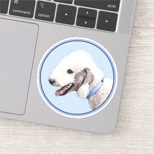 Sticker Bedlington Terrier Peinture - Art Chien original