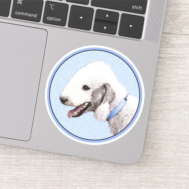 Sticker Bedlington Terrier Peinture - Art Chien original (Détail)