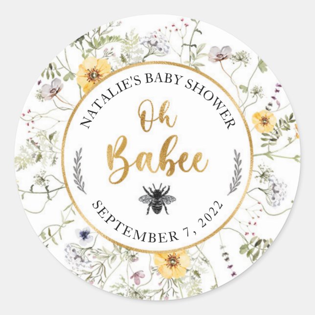 Sticker Bee Baby shower Favoriser (Devant)