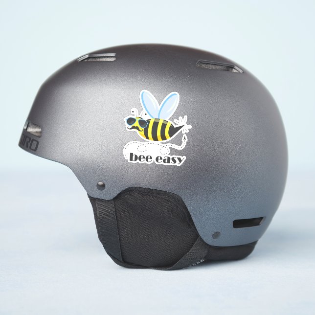 Sticker Bee caractère avec mustache lunettes de soleil Bee (Côté casque)