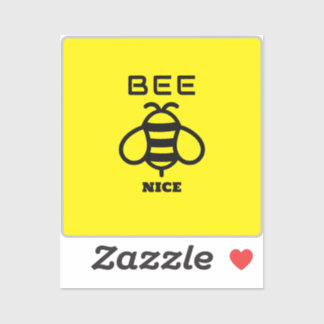 Sticker Bee Nice with Yellow Background Design