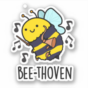 Sticker Bee-thoven Funny Music Bee Pun
