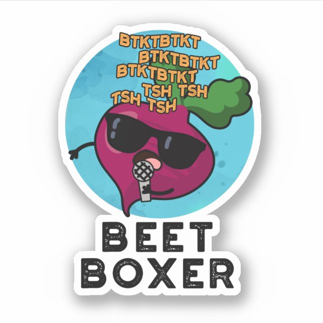 Sticker Beet Boxer Funny Beet Pun (Devant)