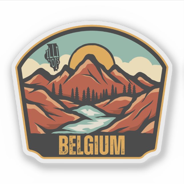 Sticker Belgique, Illinois (Devant)