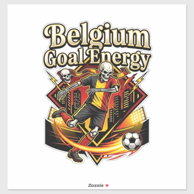 Sticker Belgique Objectif Énergie Skeleton Buteur Nations  (Feuille)