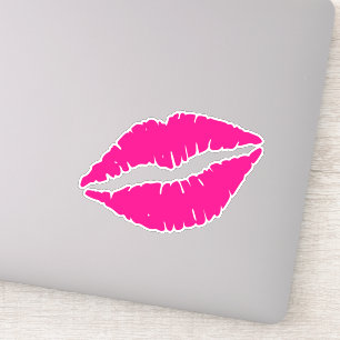Sticker Belle art rouge à lèvres rose
