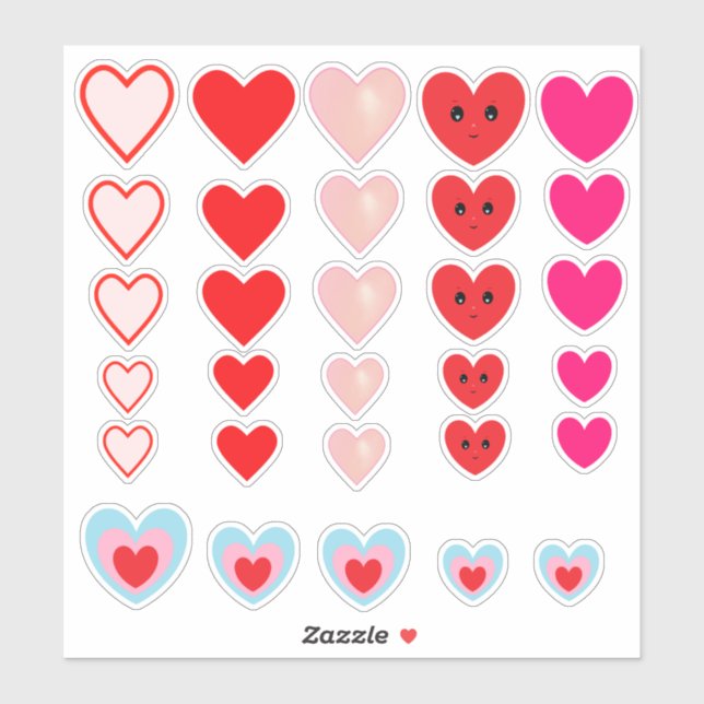 Sticker Belle collection de Coeurs d'Amour (Feuille)