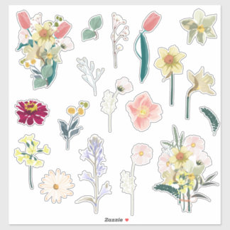 Sticker Belle collection romantique de fleurs de printemps