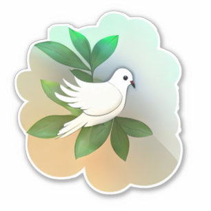 Sticker Belle colombe blanche