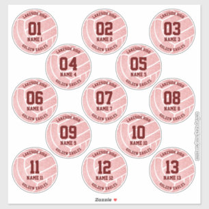 Sticker belle fête de volley-ball rose