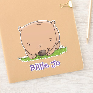 Sticker Belle illustration de dessin animé de bébé wombat