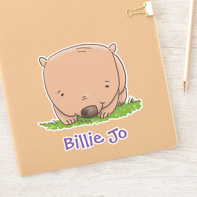 Sticker Belle illustration de dessin animé de bébé wombat (Carnet)