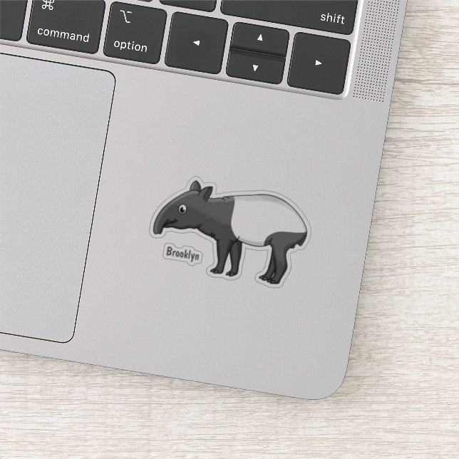 Sticker Belle illustration de tapir de dessin animé (Détail)