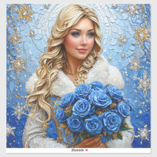 Sticker Belle jeune fille de neige
