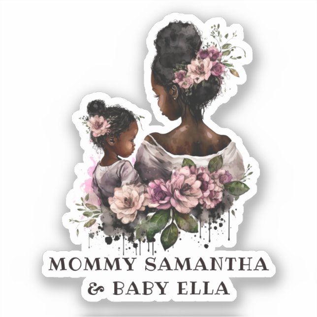 Sticker Belle mère et fille noire (7) (Recto)
