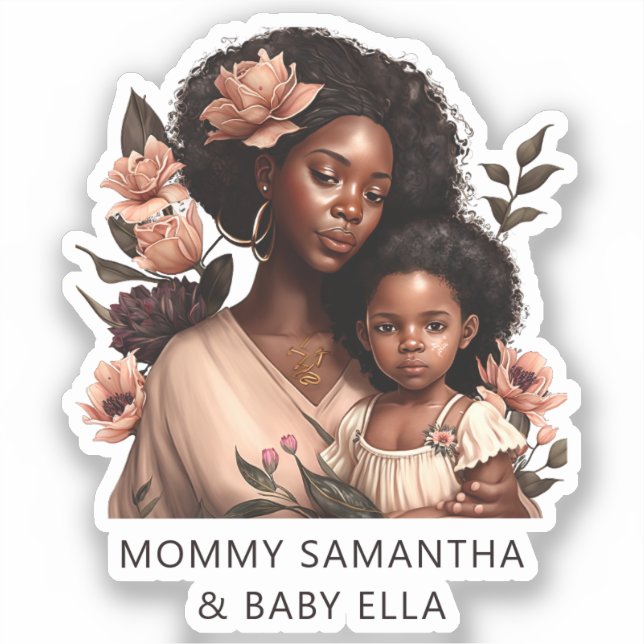 Sticker Belle mère et fille noire (9) (Recto)