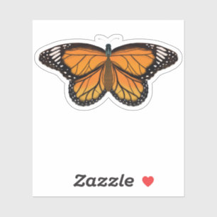 Sticker Belle peinture à papillon orange