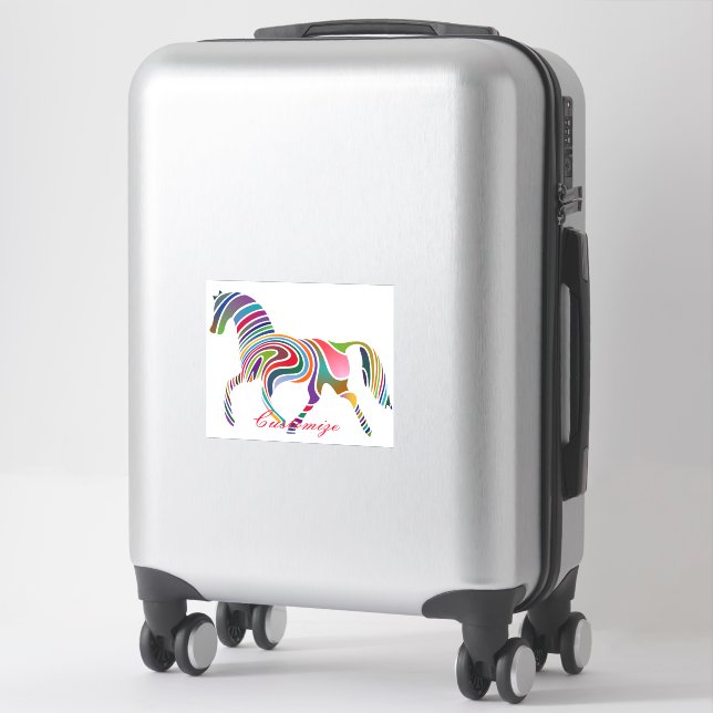 Sticker Belle Rainbow Color Horse Thunder_Cove (Sur valise)