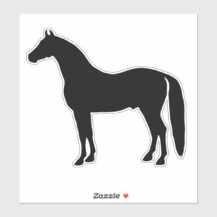 Sticker Belle silhouette noire de cheval d'étalon