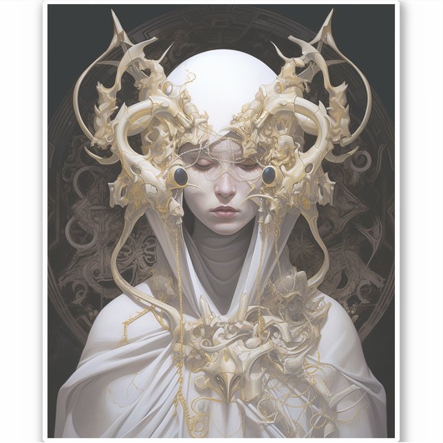 Sticker Belle sorcière Demon Queen Imaginaire Art (Devant)