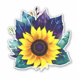 Sticker Belle tournesol simple ouvert