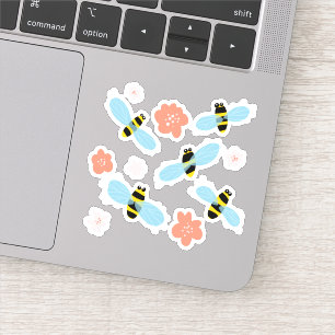 Sticker Belles abeilles et fleurs