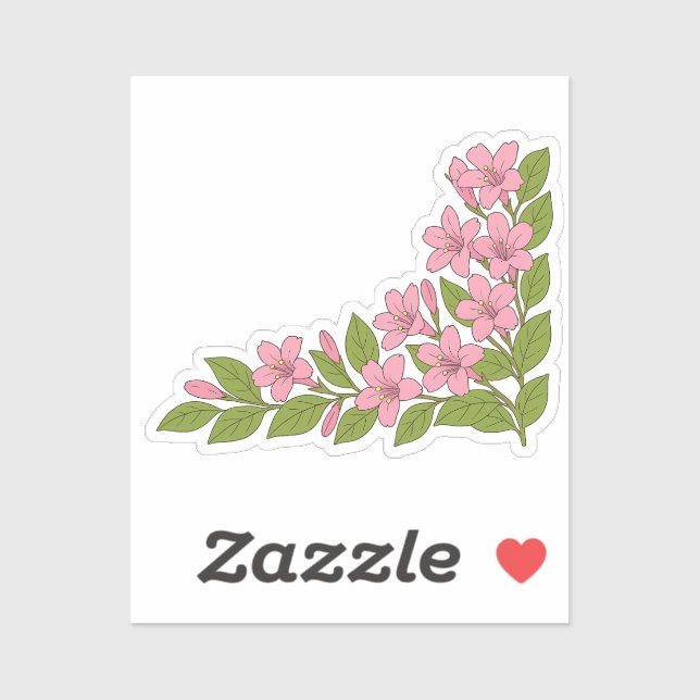 Sticker Belles fleurs tropicales vinyle décoratif (Feuille)