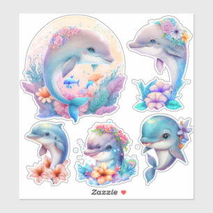 Sticker Belles illustrations de dauphins