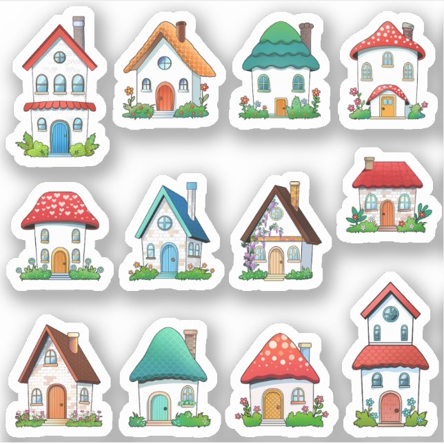Sticker Belles maisons de fées scrapbooking maisons de des (Devant)