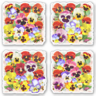 Sticker Belles Pansies Contour