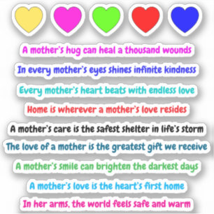 Sticker Belles paroles pour mère (Citations d'amour) Stick