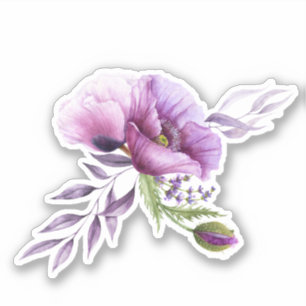 Sticker Belles Poppies pourpres