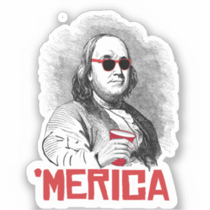 Sticker Ben Franklin 'Parti Américain