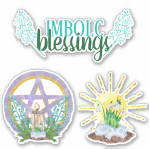 Sticker Bénédiction Imbolc Wicca Sabbat Pentacle & Sun
