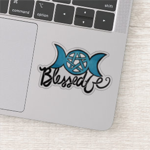 Sticker Béni Soit Pagan Triple Lune Pentagram