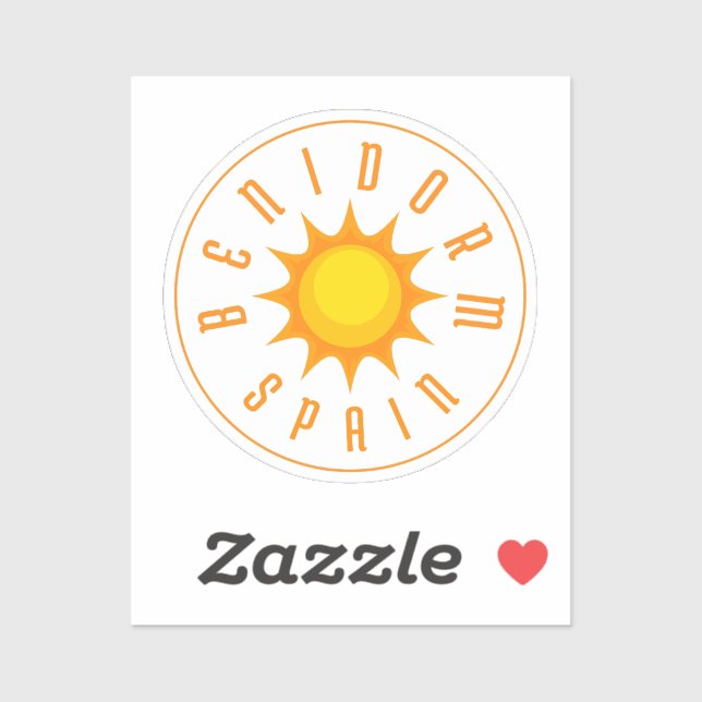 STICKER BENIDORM ESPAGNE SOLEIL (Feuille)