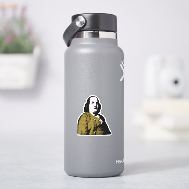 Sticker Benjamin Franklin dans le style Pop Art (HydroFlask)