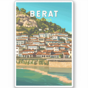 Sticker Berat Albanie Travel Art Vintage
