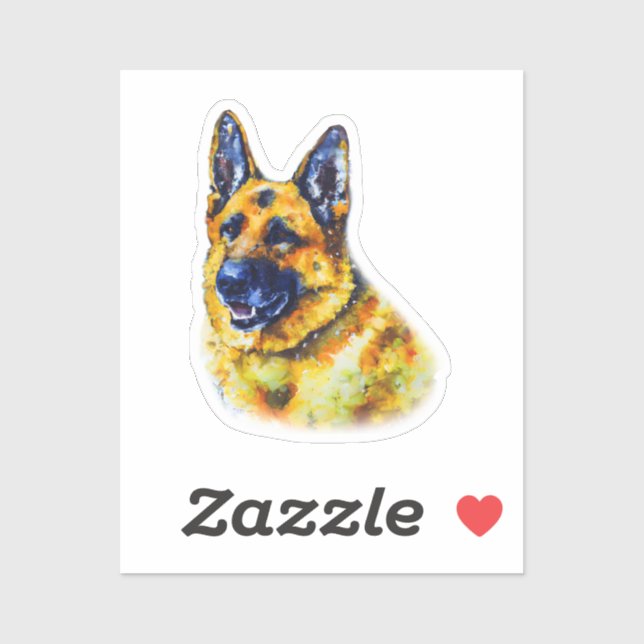 Sticker Berger allemand aquarelle (Feuille)