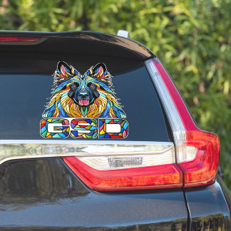 Sticker berger allemand - Art de mosaïque coloré
