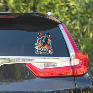 Sticker berger allemand - Art de mosaïque coloré