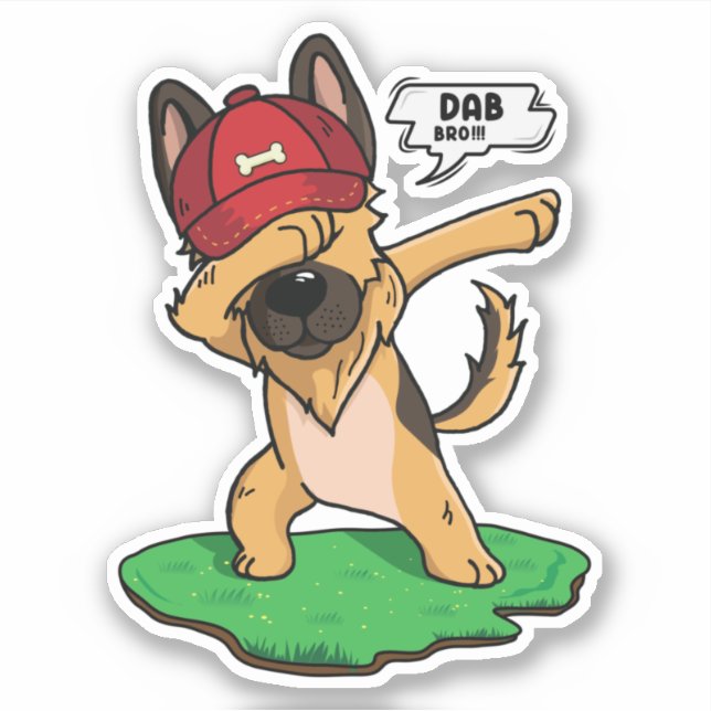 Sticker berger allemand Dabbing (Devant)