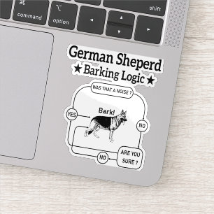 Sticker Berger allemand logique d'écorce Drôle chien Sarca