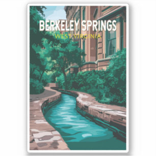 Sticker Berkeley Springs West Virginia Illustration Voyage